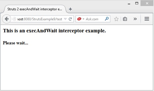 struts 9 wait