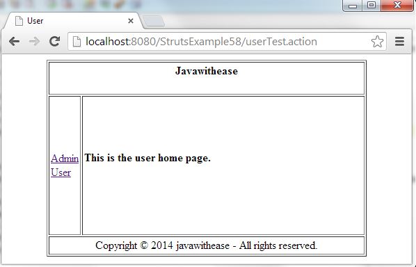 struts example 58 user