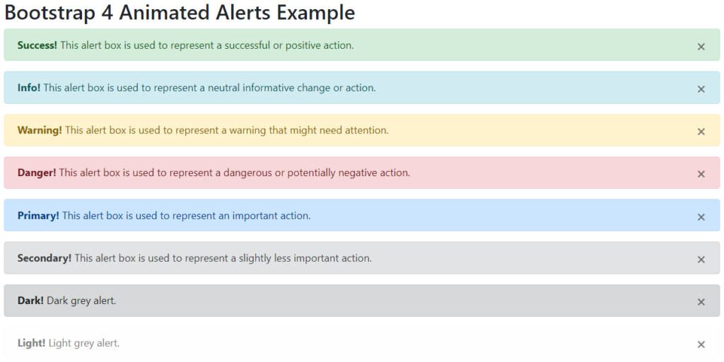 Bootstrap 4 Alert - W3schools