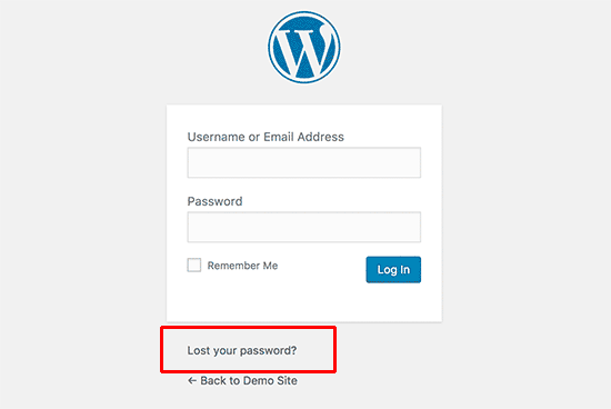 Recovering lost password in WordPress