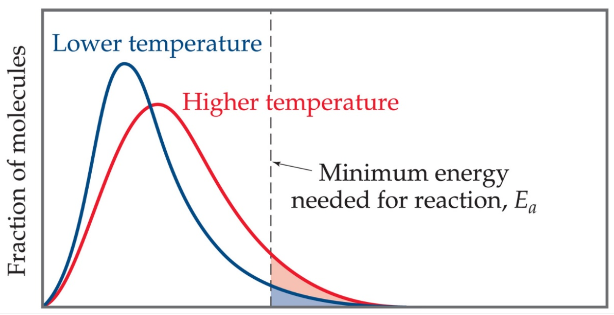 Effect rate. Kinetics of Chemical Reactions. Boltzmann distribution. Rated temperature. High temperature.