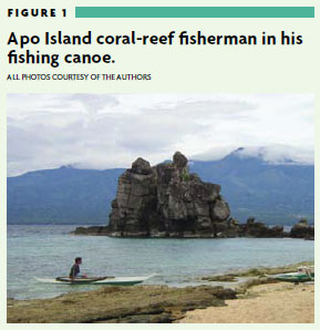 Figure 1 - Apo Island coral-reef fisherman in his fishing canoe