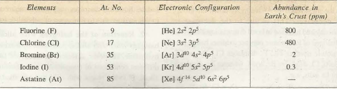 Image result for electronic configuration of halogens