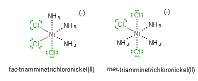 Image result for fac mer isomerism in coordination compounds