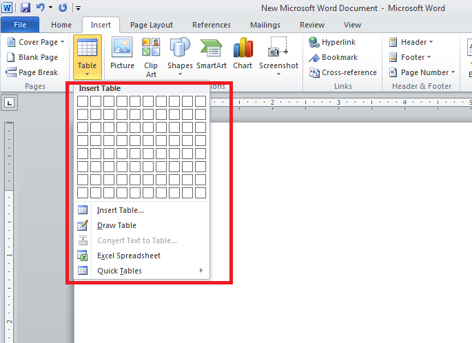 Feed on Mule output How to Insert Table in MS Word - W3schools